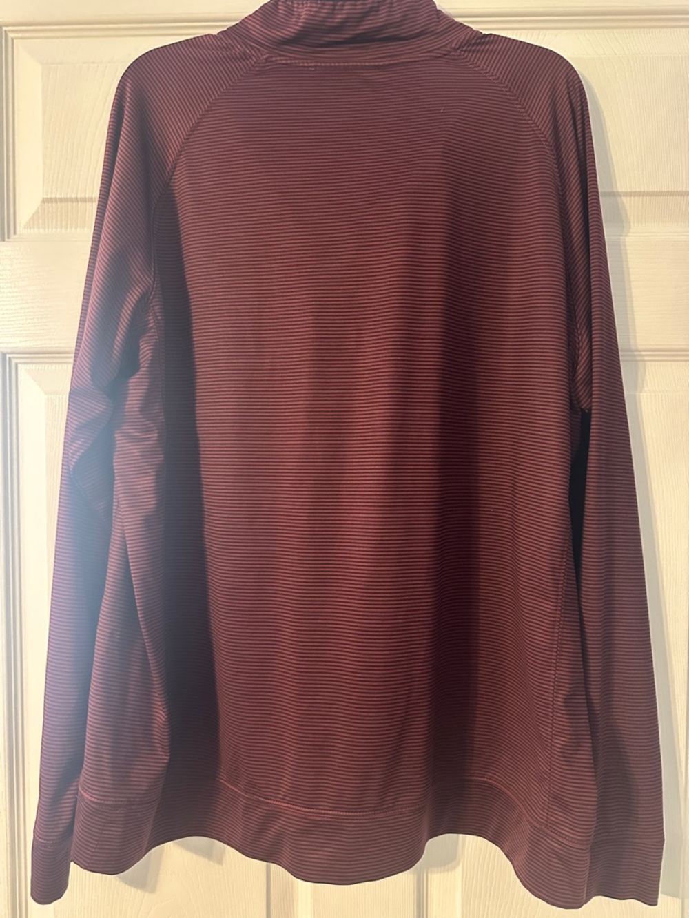 Walter Hagen burgundy and navy Striped long sleeve Polo - Picture 6 of 9